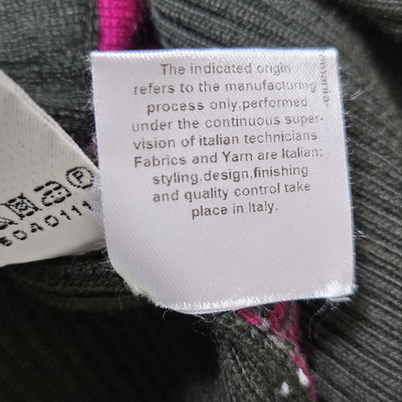 LUISA SPAGNOLI pink/ brownish black plaid 100% virgin wool sweater. Size small - Picture 8 of 10